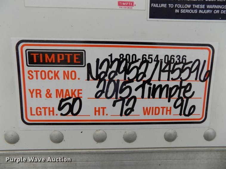 image for item DG2433 2015 Timpte Super Hopper T5062S double hopper bottom grain trailer