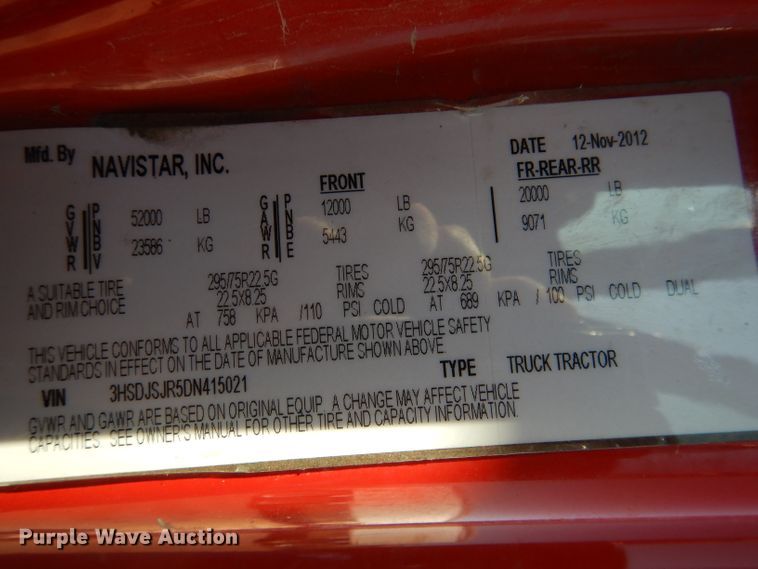 image for item DG5837 2013 International ProStar 122 semi truck