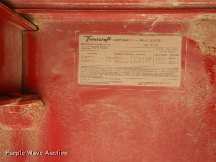 image for item DI2329 1998 Transcraft Eagle W2 flatbed trailer