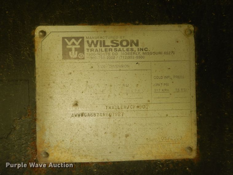 image for item FI9628 2004 Wilson CF-900 flatbed trailer