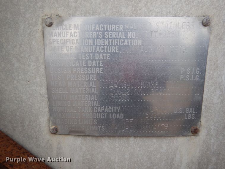 image for item FU9534 1975 Walker tank trailer