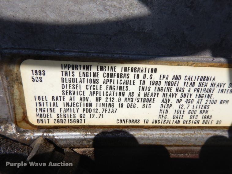 image for item GI9266 1994 White GMC WIA semi truck