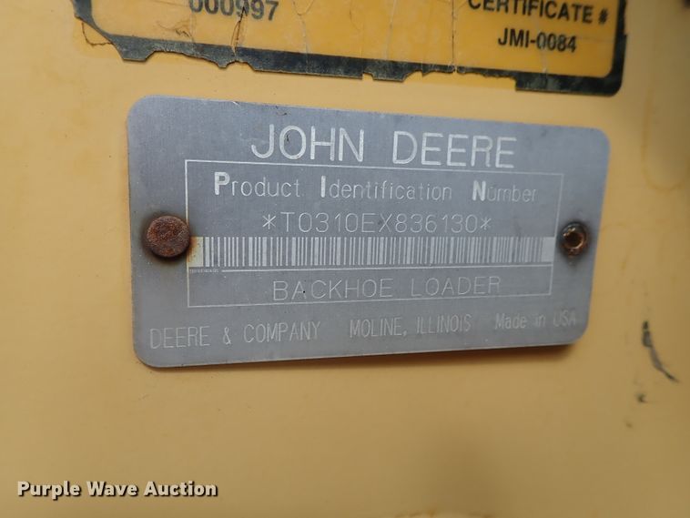 image for item DE1083 1997 John Deere 310E backhoe