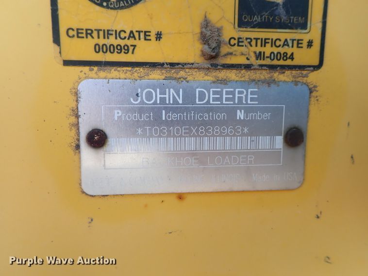 image for item DE1092 1998 John Deere 310E backhoe