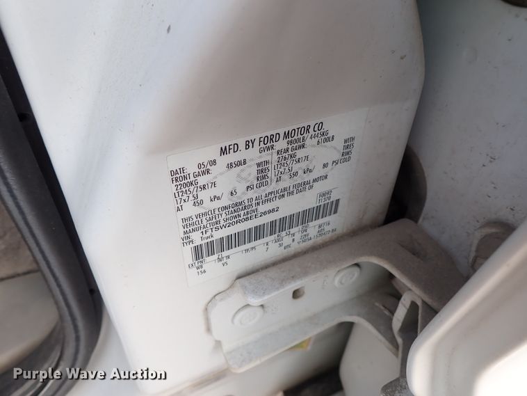 image for item DE1094 2008 Ford F250 Super Duty Crew Cab utility bed pickup truck