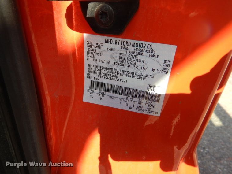 image for item DE4339 2008 Ford F250 Super Duty pickup truck