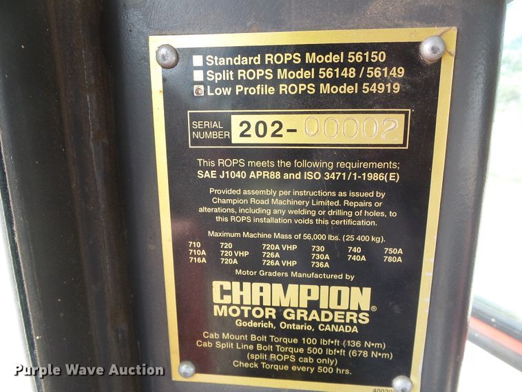 image for item DG0197 2001 Champion 710A motor grader