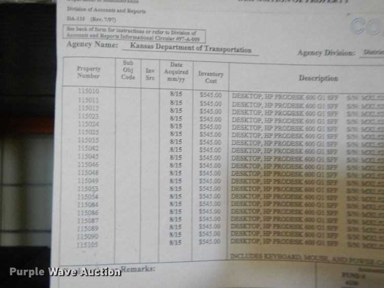 image for item FF9556 (20) HP Prodesk 600 G1 SSF CPUs