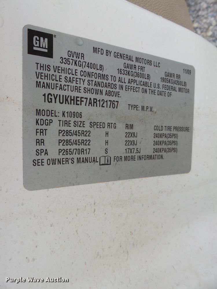 image for item DE7959 2010 Cadillac Escalade ESV SUV