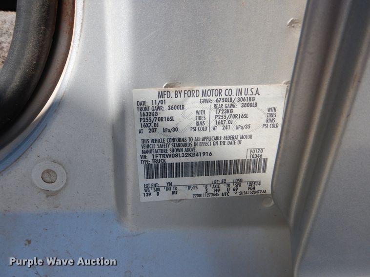 image for item DF2227 2002 Ford F150 SuperCrew pickup truck