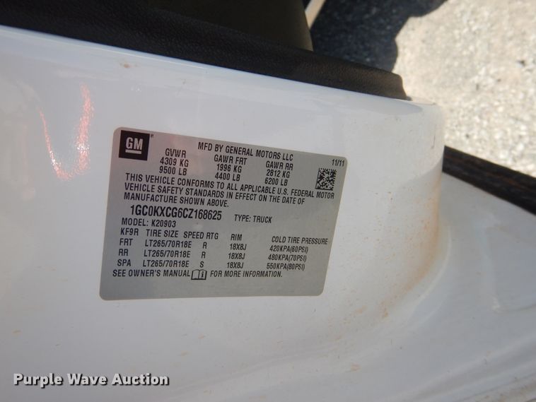 image for item DF2229 2012 Chevrolet Silverado 2500HD LT pickup truck