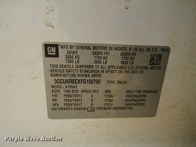 image for item DG0259 2015 Chevrolet Silverado 1500 Crew Cab pickup truck