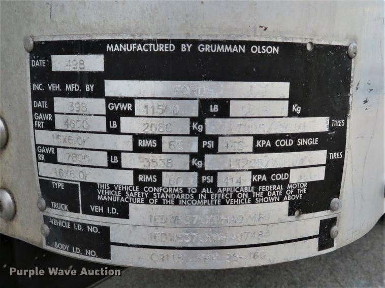 image for item DH1601 1998 Ford Econoline E350 box truck