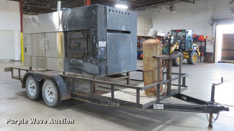 image for item DH1610 1998 Jet utility trailer with Old Hickory smoker
