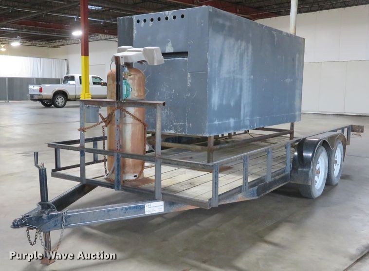 image for item DH1610 1998 Jet utility trailer with Old Hickory smoker