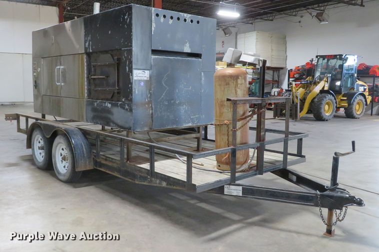 image for item DH1610 1998 Jet utility trailer with Old Hickory smoker