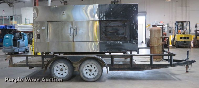 image for item DH1610 1998 Jet utility trailer with Old Hickory smoker
