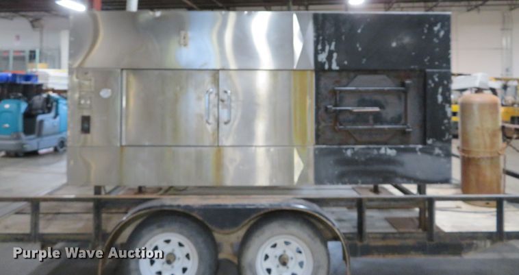 image for item DH1610 1998 Jet utility trailer with Old Hickory smoker