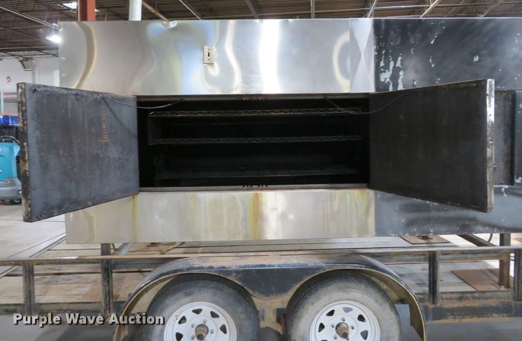 image for item DH1610 1998 Jet utility trailer with Old Hickory smoker