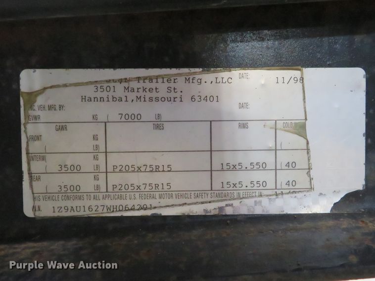 image for item DH1610 1998 Jet utility trailer with Old Hickory smoker