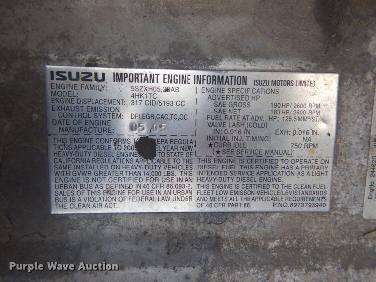 image for item DH2089 2006 Chevrolet W4500 dump flatbed truck