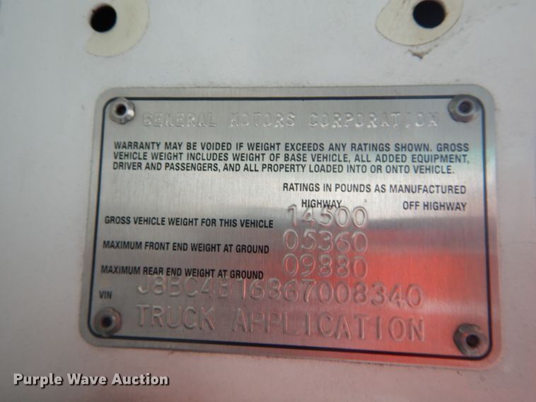 image for item DH2090 2006 Chevrolet W4500 dump flatbed truck