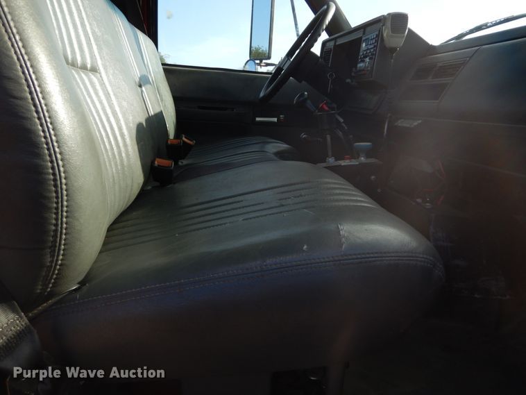 image for item DH2091 1999 GMC C6500 dump flatbed truck with Donkey forklift