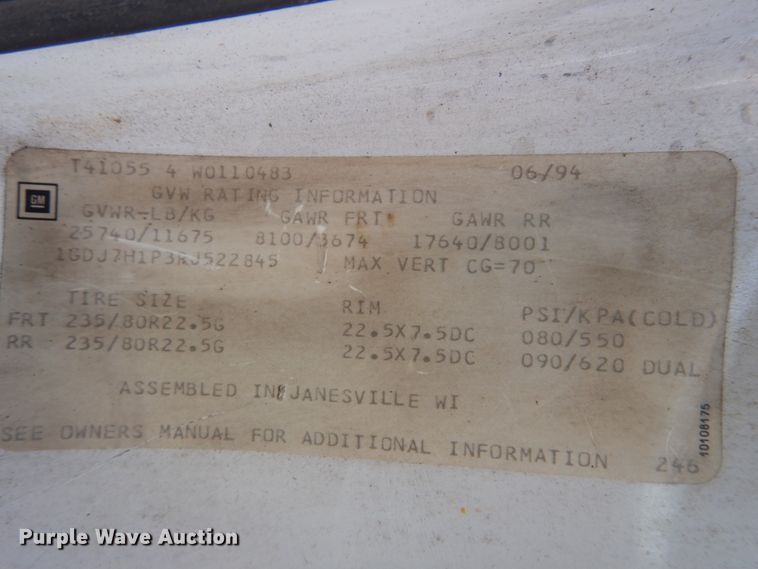 image for item DH2092 1994 GMC TopKick C5500 dump flatbed truck