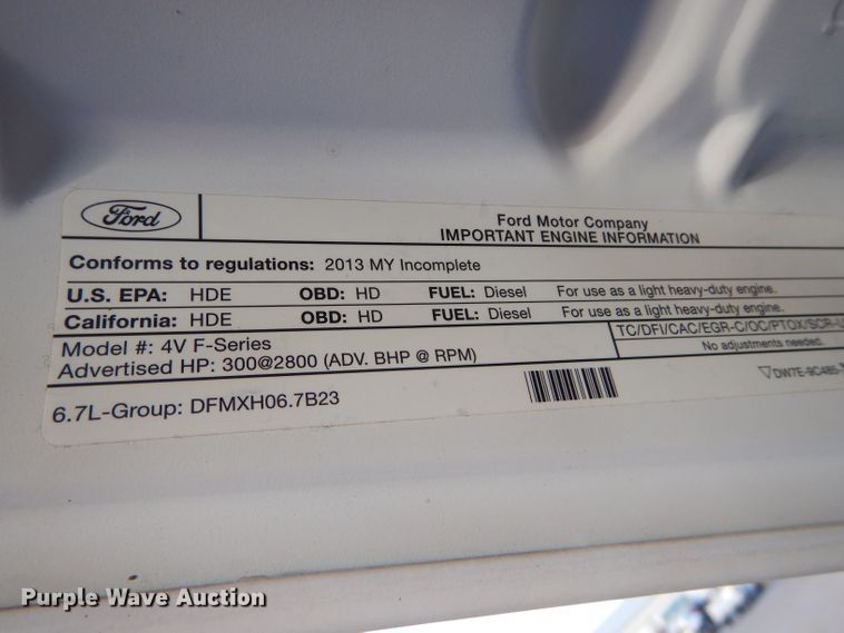 image for item DH2593 2013 Ford F450 Super Duty Crew Cab truck cab and chassis