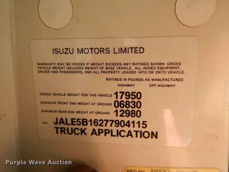 image for item DH6154 2007 Isuzu NQR box truck