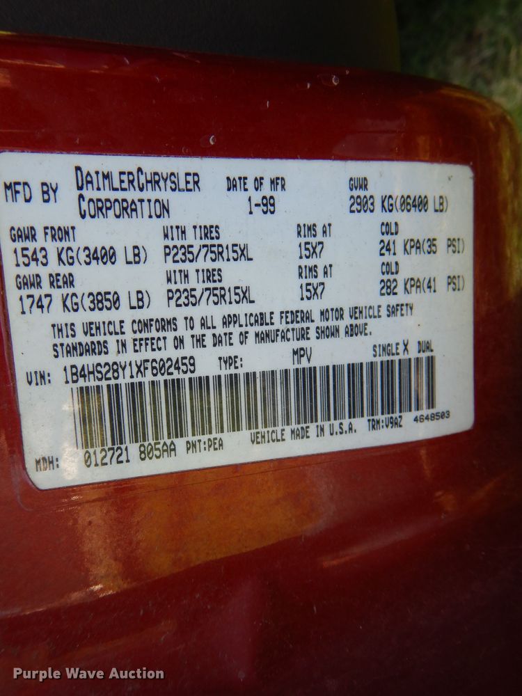 image for item DH6167 1999 Dodge Durango SLT SUV