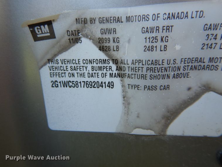 image for item DH6168 2006 Chevrolet Impala LT