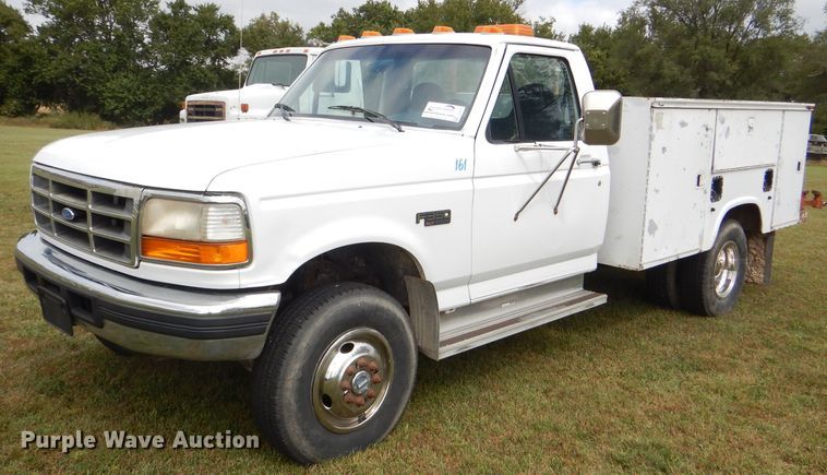 image for item DI2537 1997 Ford F350 XLT utility bed pickup truck