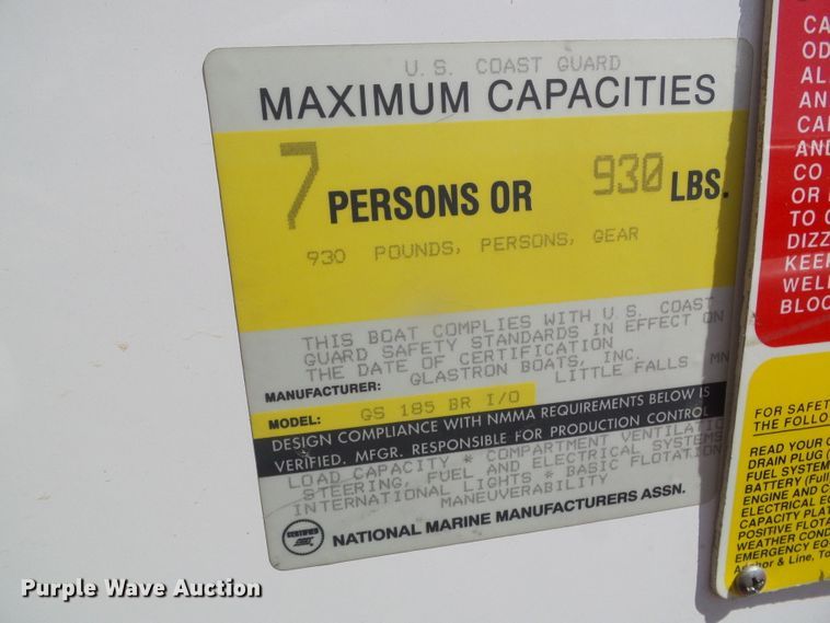 image for item EQ9190 1996 Glastron GS185BR boat