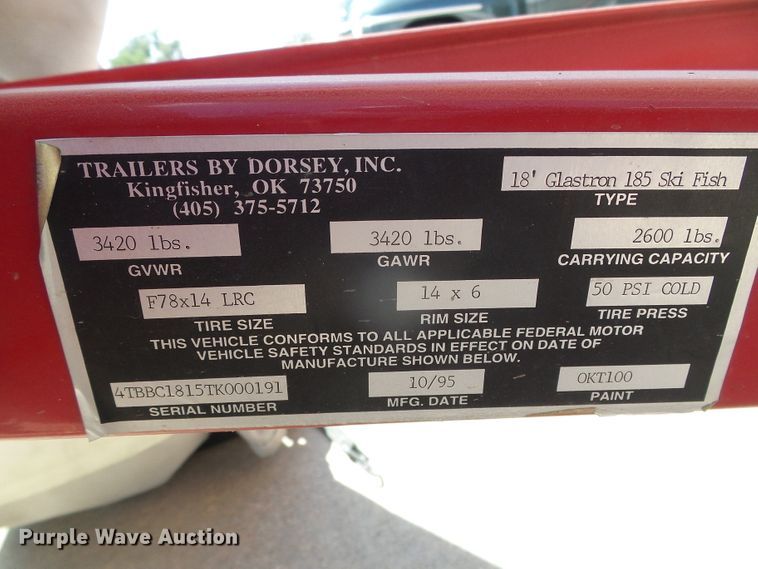 image for item EQ9190 1996 Glastron GS185BR boat