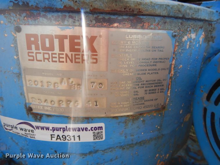 image for item FA9311 Rotex 201PSSS screen