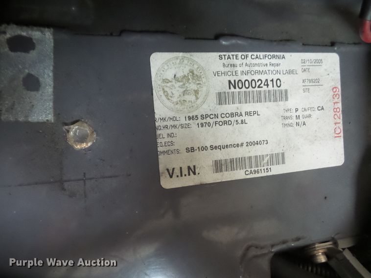 image for item FB9323 2003 JBL Competition Roadster Cobra replica