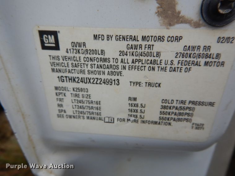 image for item FI9683 2002 GMC Sierra 2500HD pickup truck