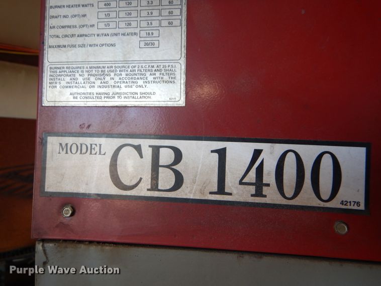 image for item FJ9759 Clean Burn CB1400 waste oil furnace