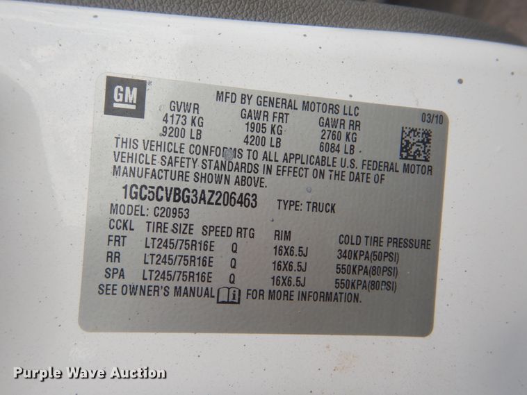 image for item FT9494 2010 Chevrolet Silverado 2500HD Ext. Cab utility bed pickup truck