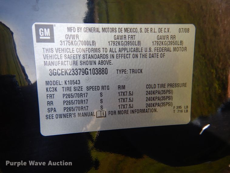 image for item GC9539 2009 Chevrolet Silverado 1500 Crew Cab pickup truck