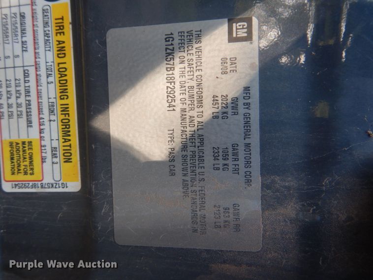 image for item GC9548 2008 Chevrolet Malibu LTZ