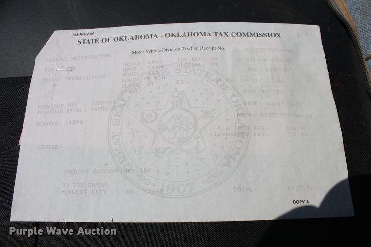 image for item DD4985 1969 P & H 645TC crane