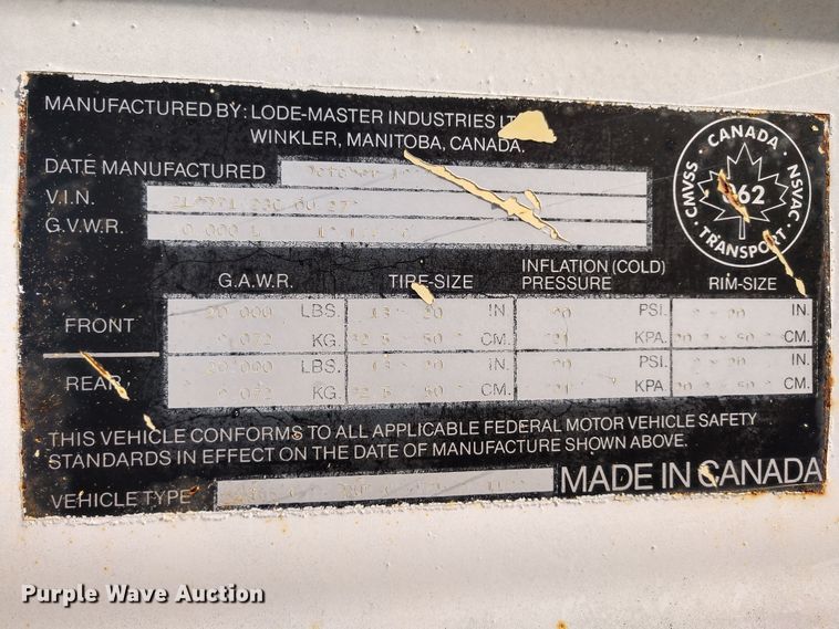 image for item DD7112 1987 Lode bottom dump trailer