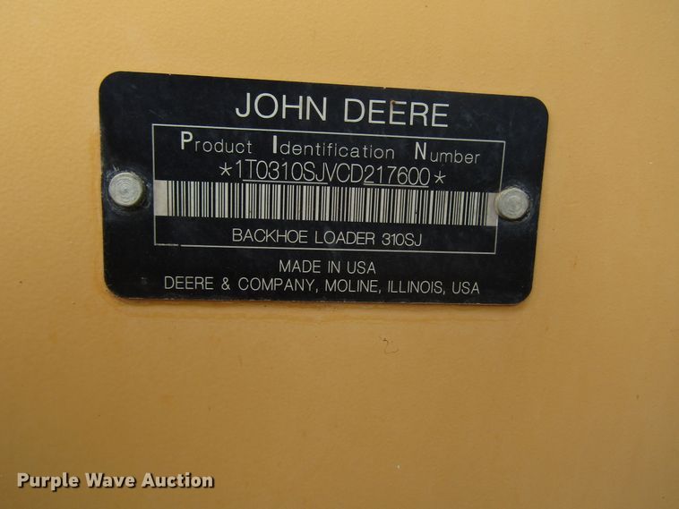 image for item DG0215 2012 John Deere 310SJ backhoe