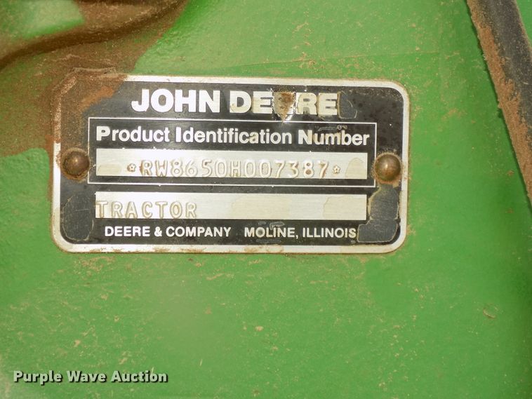 image for item DG2445 1985 John Deere 8650 4WD tractor