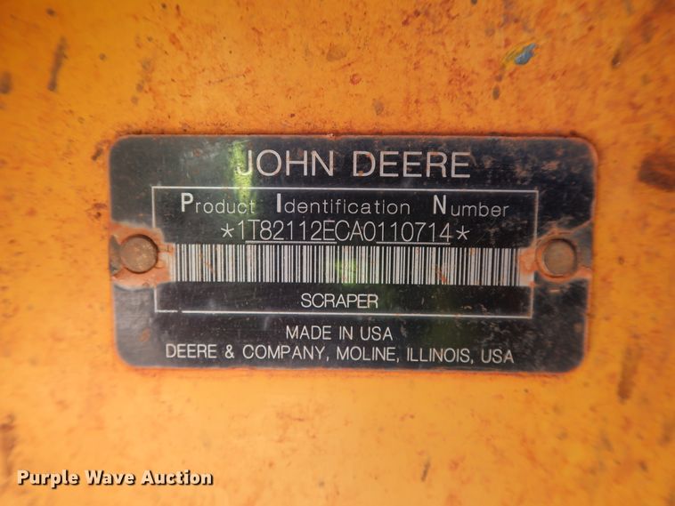 image for item DG4187 2010 John Deere 2112E scraper