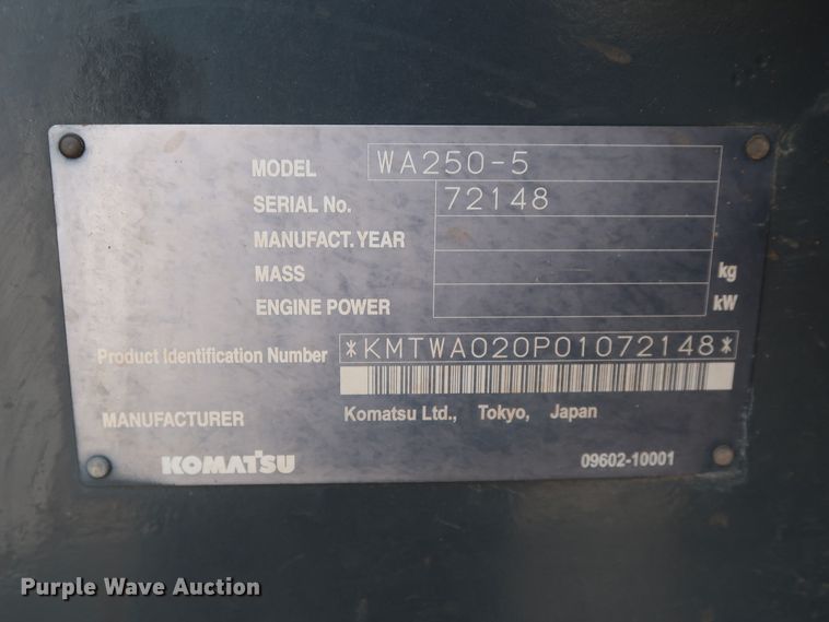image for item DG4223 2006 Komatsu WA250-5 wheel loader