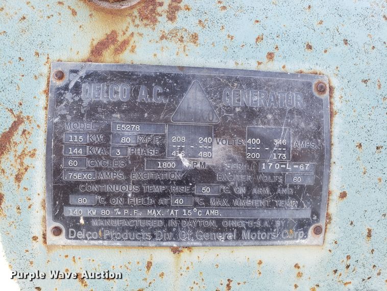 image for item DG7635 Delco E5278 generator