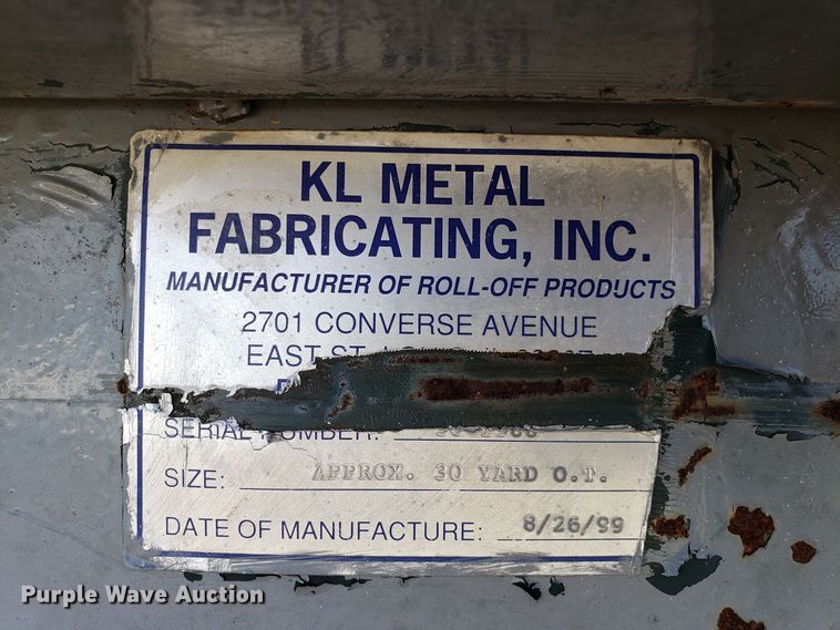 image for item DG7642 KL Metal Fabricating Inc. roll-off container